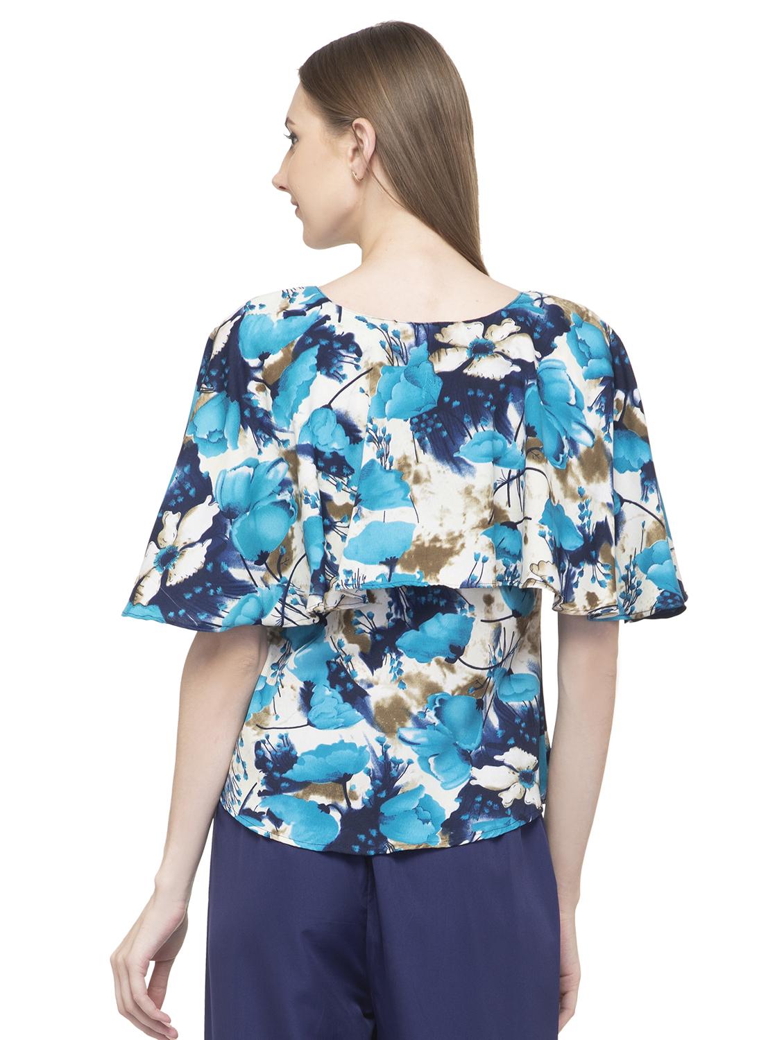 bell sleeved floral layered top - 16746626 - Zoom Image - 3