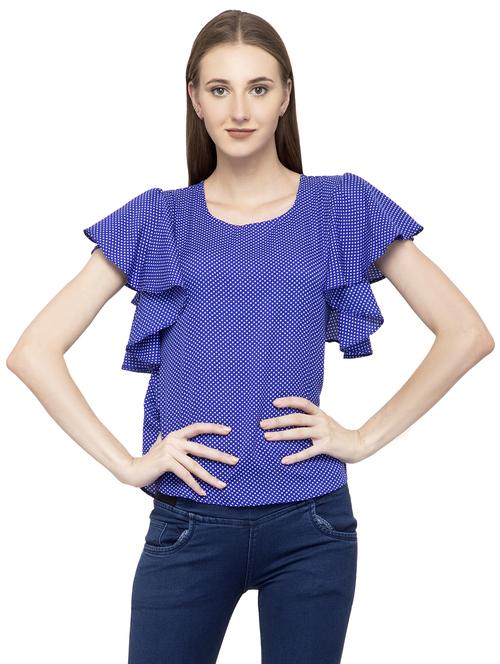 bell sleeved pin dots top - 16746630 - Standard Image - 1