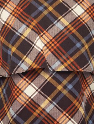 round neck cape sleeved plaid top - 16746633 - Standard Image - 4