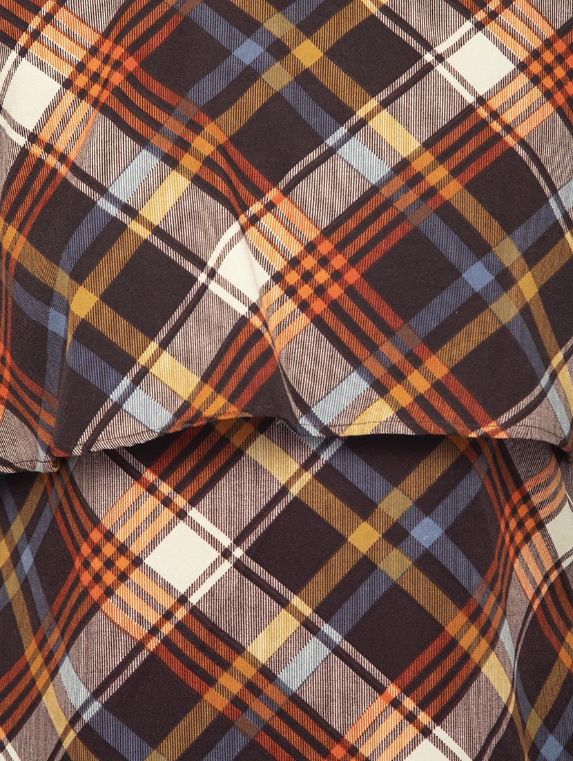 round neck cape sleeved plaid top - 16746633 - Zoom Image - 4
