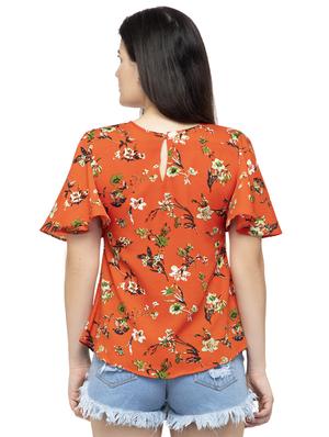 round neck bell sleeved floral top - 16746644 - Standard Image - 3