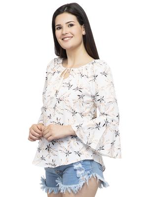 tassel tie up bell sleeved floral top - 16746649 - Standard Image - 2