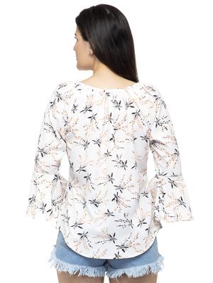 tassel tie up bell sleeved floral top - 16746649 - Standard Image - 3