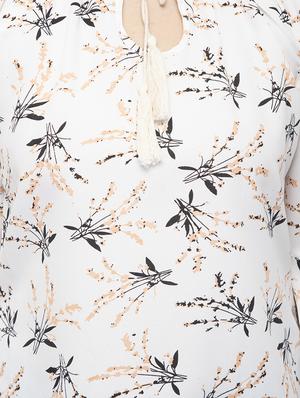 tassel tie up bell sleeved floral top - 16746649 - Standard Image - 4