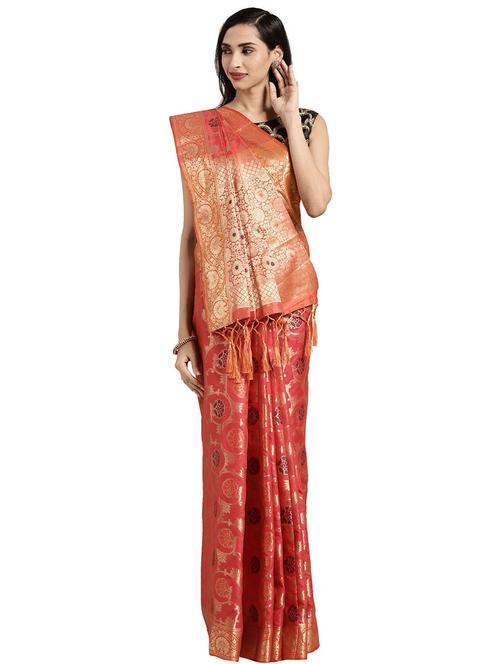 floral banarasi saree with blouse - 16746850 - Standard Image - 1