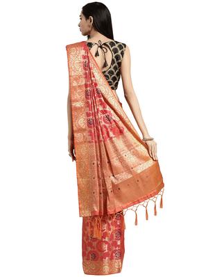 floral banarasi saree with blouse - 16746850 - Standard Image - 2