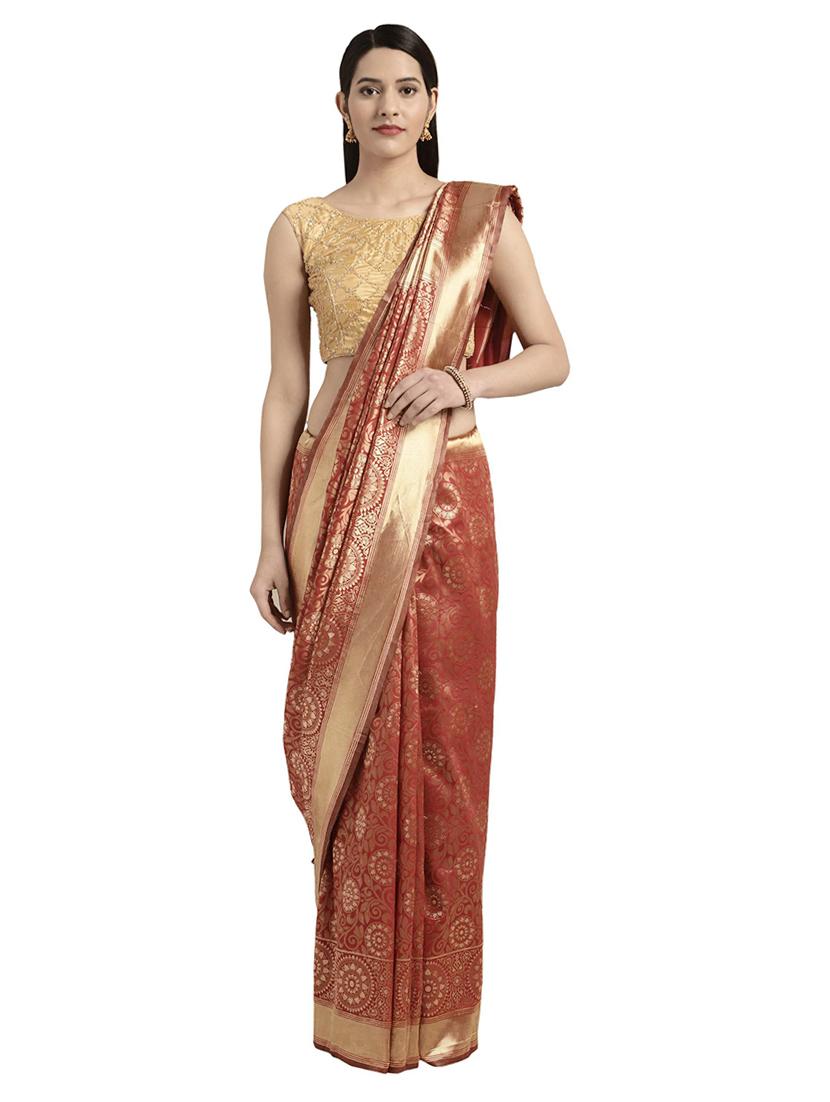 ethnic motif kanjivaram saree with blouse - 16746935 - Zoom Image - 1