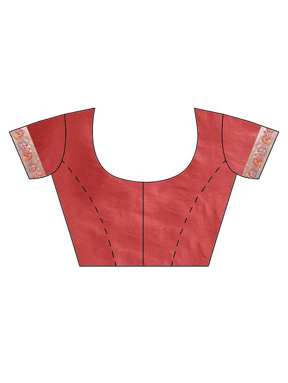 solid banarasi saree with blouse - 16746943 - Zoom Image - 3