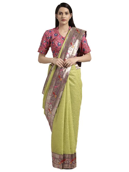 solid banarasi saree with blouse - 16746948 - Standard Image - 1