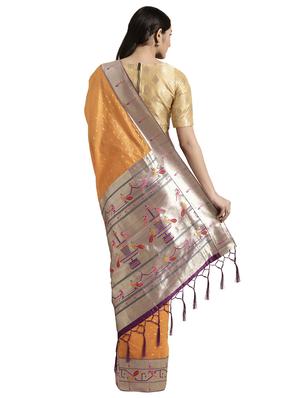 solid banarasi saree with blouse - 16746953 - Standard Image - 2