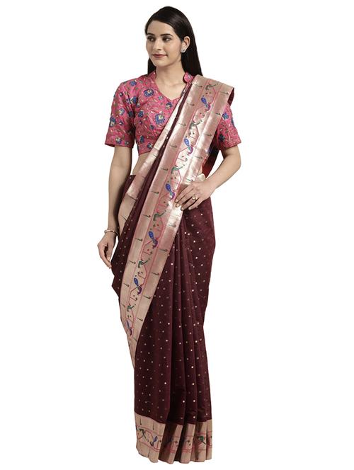solid banarasi saree with blouse - 16746957 - Standard Image - 1