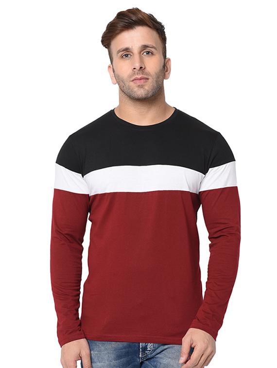 red color block t-shirt - 16749466 - Zoom Image - 1