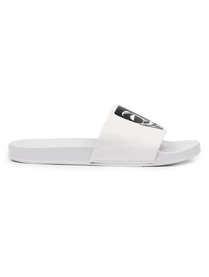 white leatherette slip on flip flops - 16749490 - Standard Image - 2