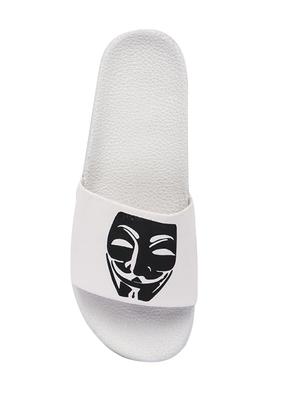 white leatherette slip on flip flops - 16749490 - Standard Image - 4