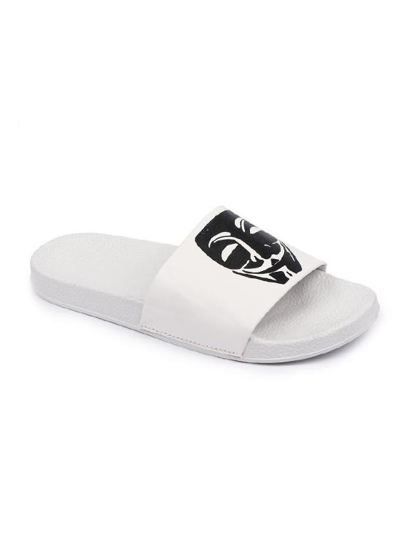white leatherette slip on flip flops - 16749490 - Zoom Image - 1