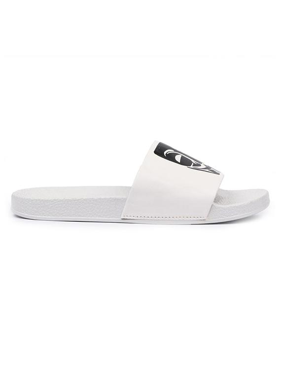 white leatherette slip on flip flops - 16749490 - Zoom Image - 2