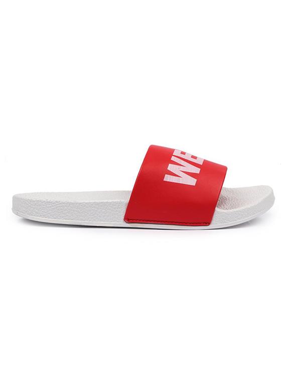 red leatherette slip on flip flops - 16749498 - Zoom Image - 2