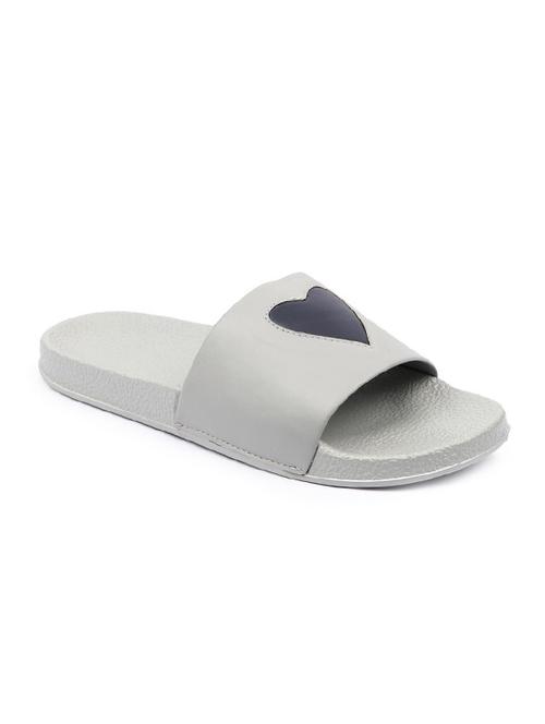 grey leatherette slip on flip flops - 16749527 - Very Small Image - 1