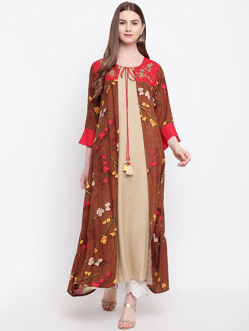 floral layered kurta - 16749838 - Zoom Image - 1