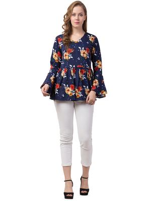 bell sleeved gathered floral top - 16749851 - Standard Image - 4