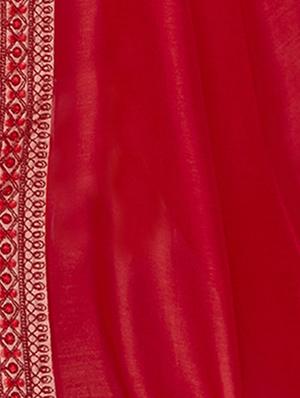 bordered plain saree with blouse - 16749914 - Standard Image - 3
