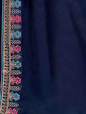 bordered plain saree with blouse - 16749919 - Standard Image - 3