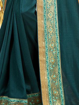 bordered plain saree with blouse - 16749925 - Standard Image - 2