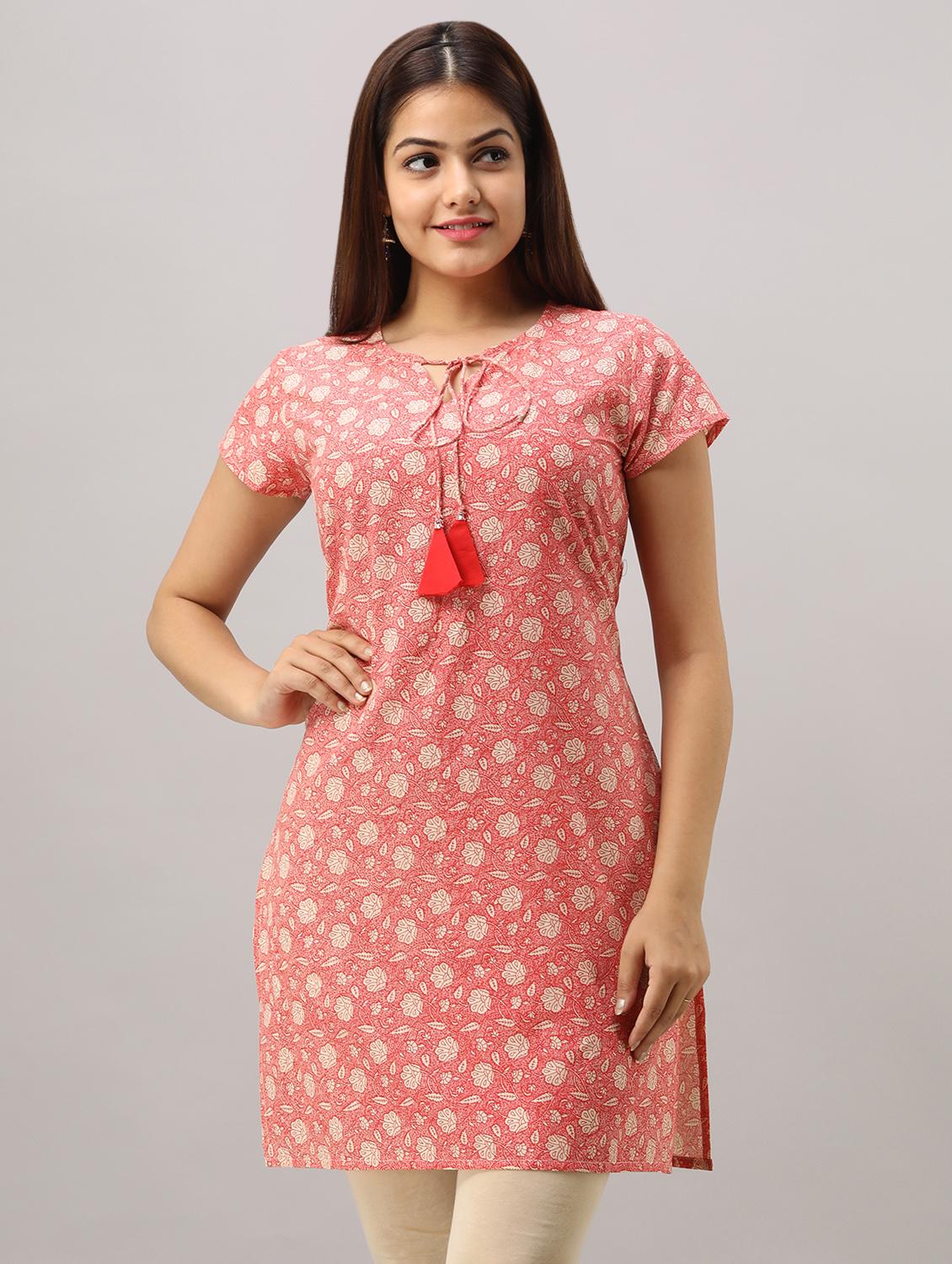 floral straight kurta - 16750027 - Zoom Image - 1