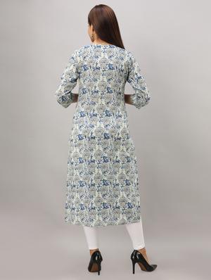 floral straight kurta - 16750028 - Standard Image - 3