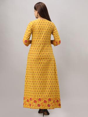foil print a-line kurta - 16750031 - Standard Image - 3