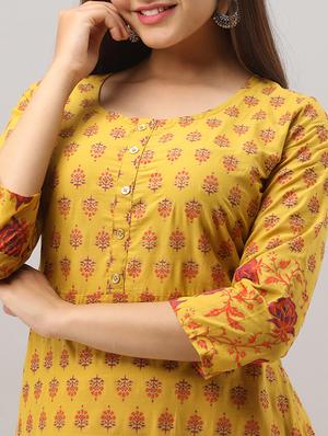 foil print a-line kurta - 16750031 - Standard Image - 4