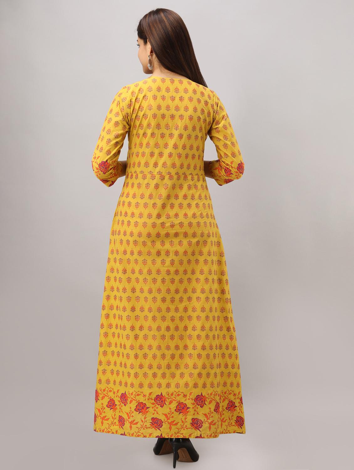 foil print a-line kurta - 16750031 - Zoom Image - 3