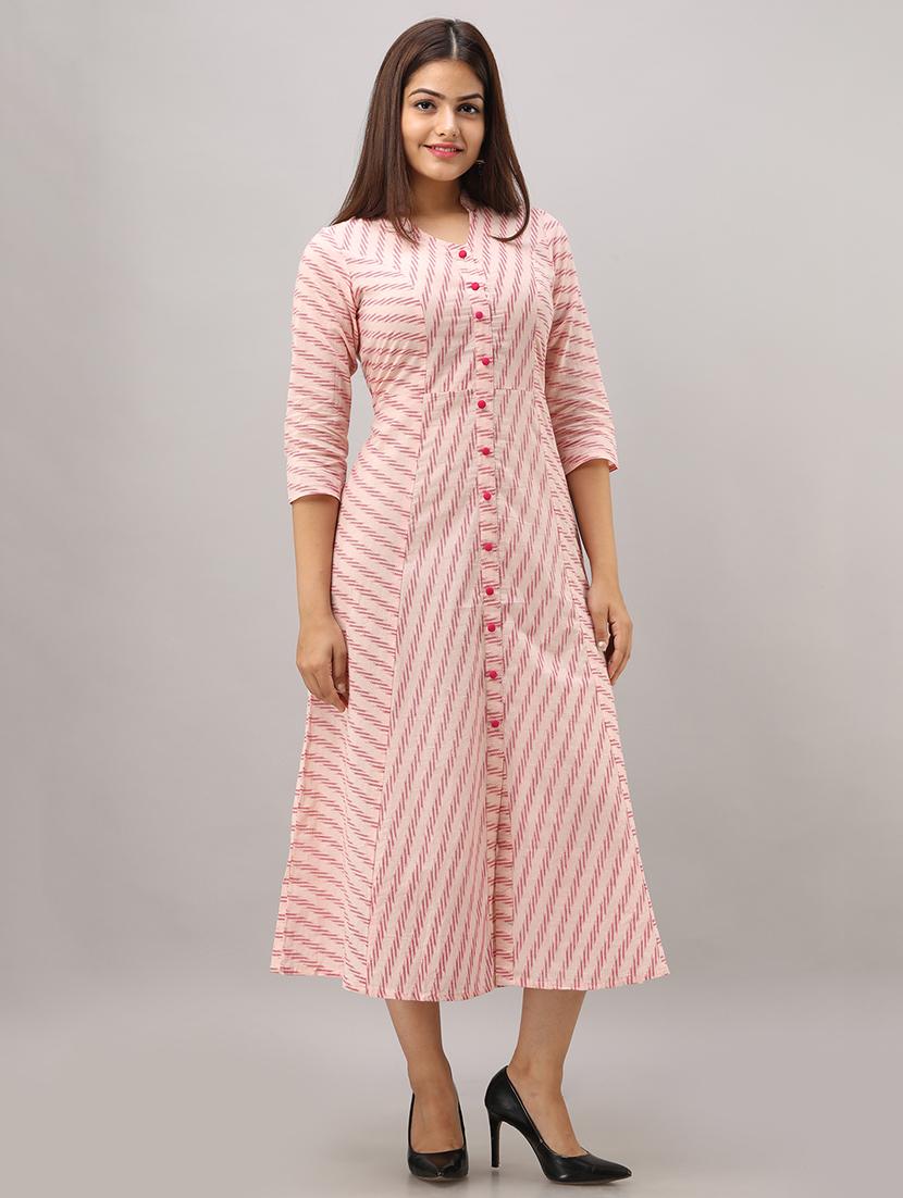 ikat print a-line ethnic dress - 16750032 - Zoom Image - 2