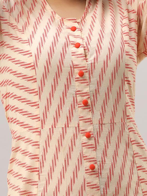 ikat print a-line ethnic dress - 16750033 - Zoom Image - 4