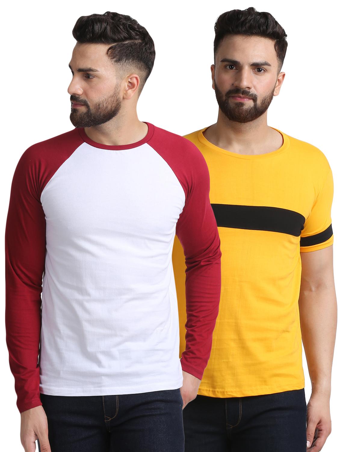 white and yellow combo t-shirts - 16750077 - Zoom Image - 1