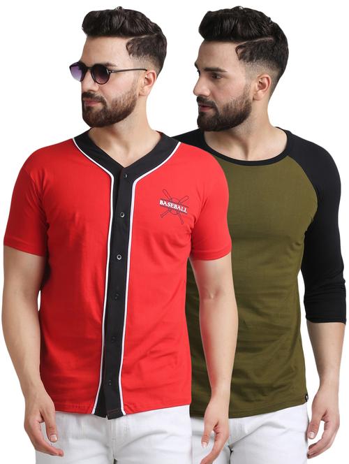 red and green combo t-shirts - 16750089 - Standard Image - 1