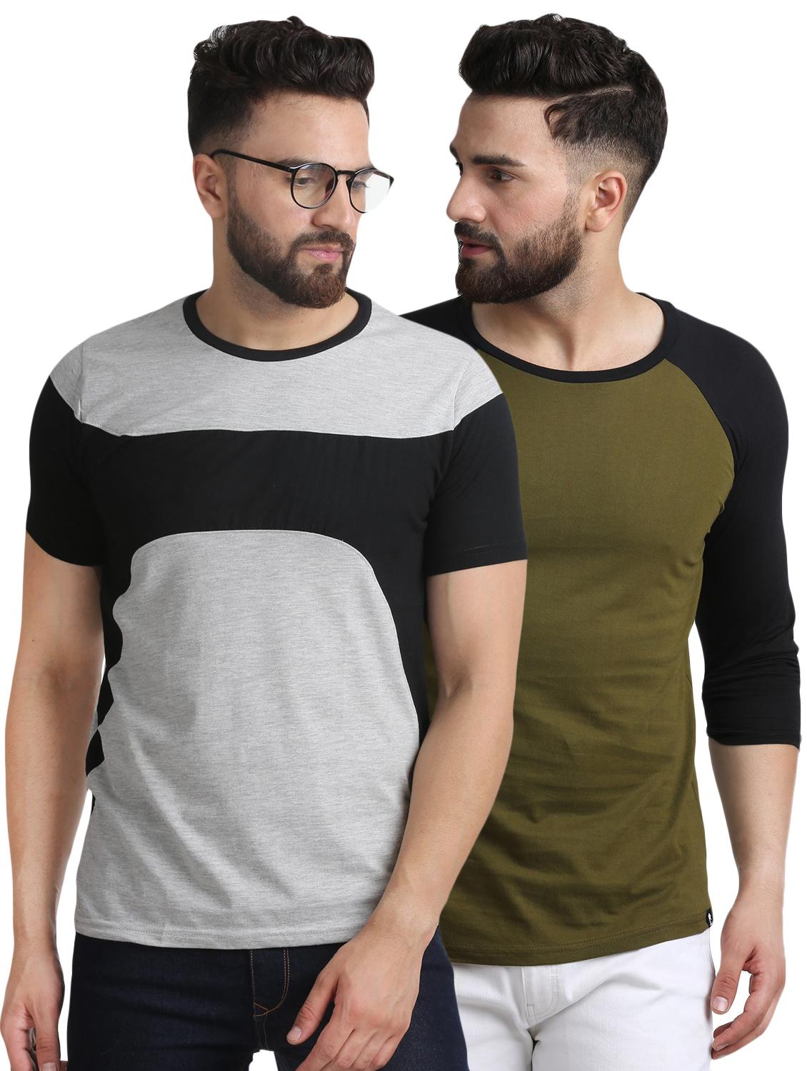 grey and green combo t-shirts - 16750092 - Zoom Image - 1