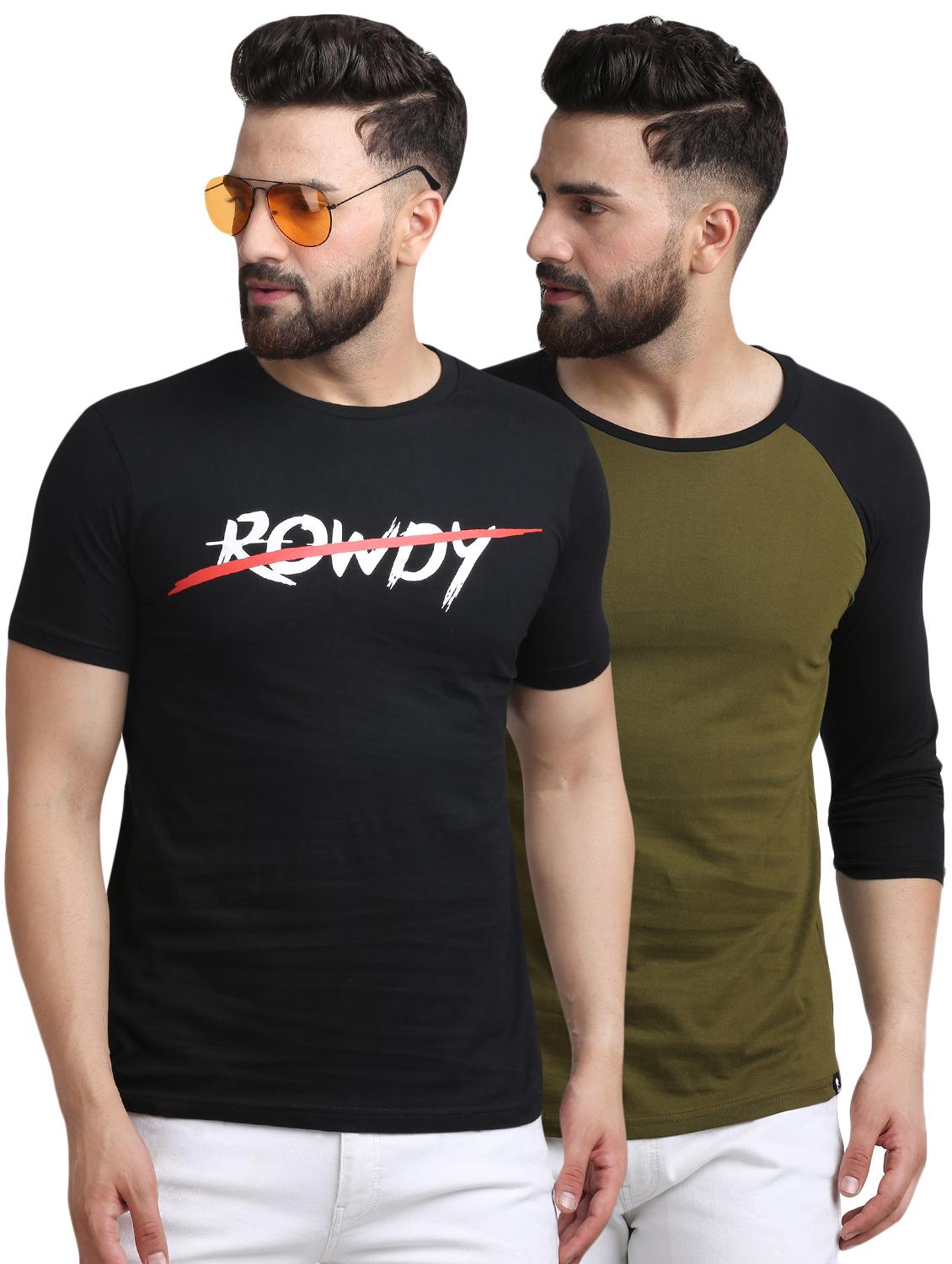 black and green combo t-shirts - 16750100 - Zoom Image - 1