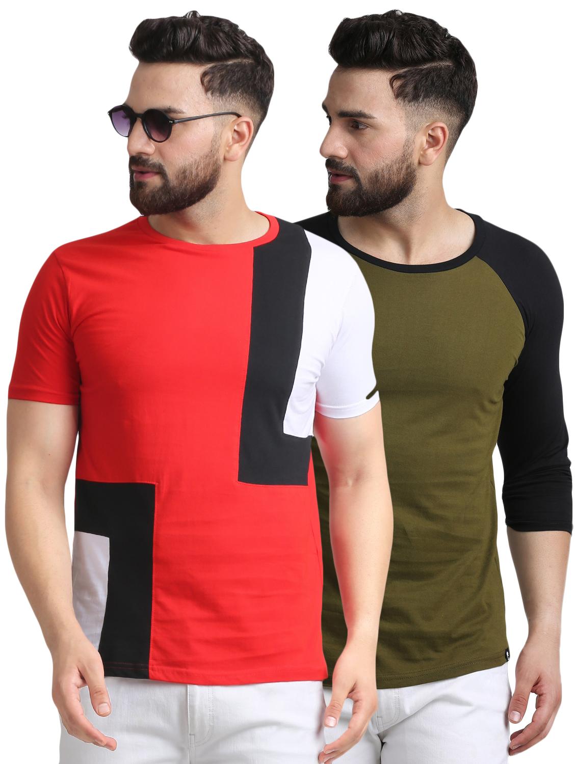 red and green combo t-shirts - 16750101 - Zoom Image - 1