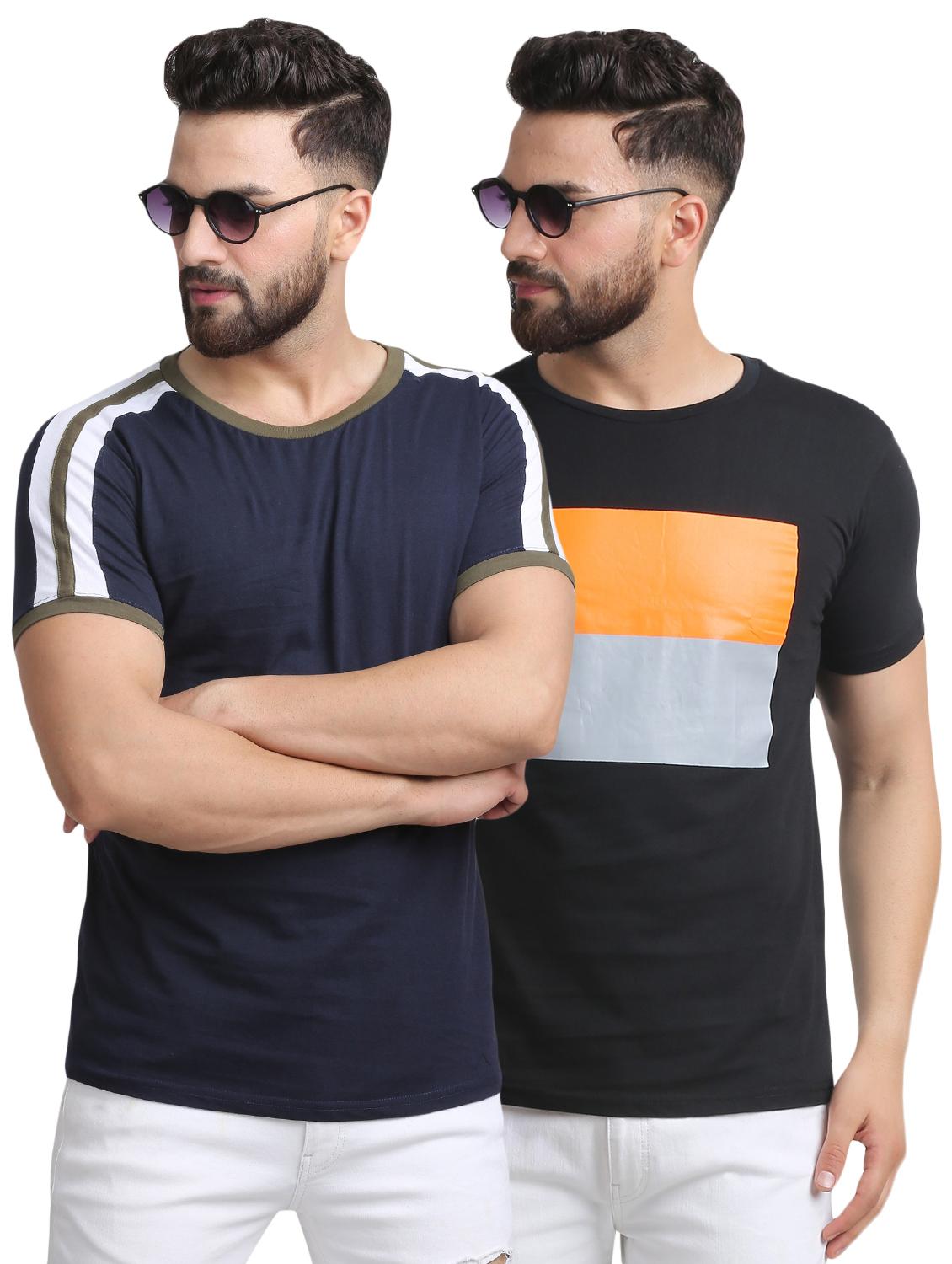 navy blue and black combo t-shirts - 16750108 - Zoom Image - 1