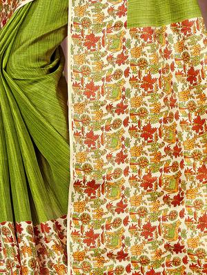 kalamakari printed saree with blouse - 16750147 - Standard Image - 2
