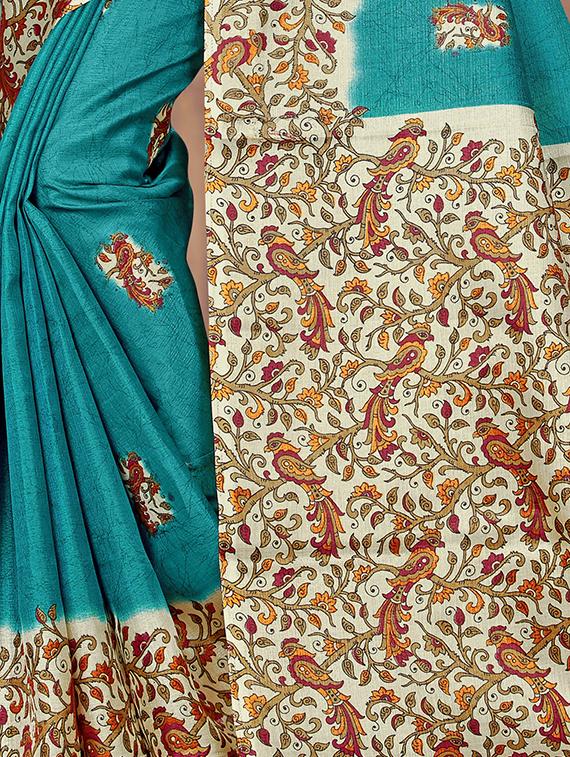 kalamakari printed saree with blouse - 16750149 - Zoom Image - 2