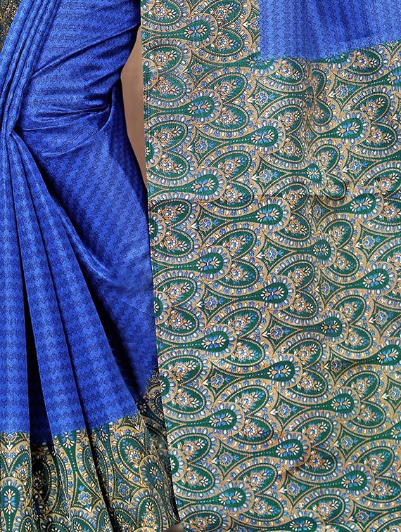 paisley printed saree with blouse - 16750153 - Zoom Image - 2