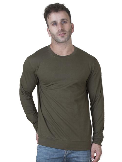 olive green solid t-shirt - 16750345 - Standard Image - 1