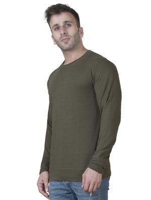 olive green solid t-shirt - 16750345 - Standard Image - 2