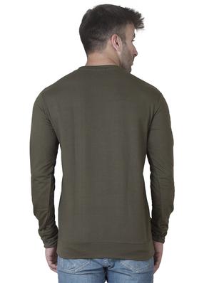 olive green solid t-shirt - 16750345 - Standard Image - 3