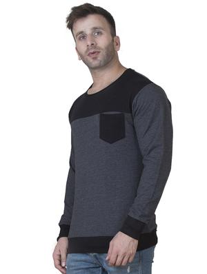 grey color block sweatshirt - 16750347 - Standard Image - 2