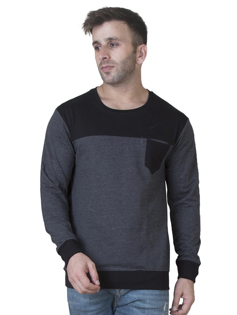 grey color block sweatshirt - 16750347 - Zoom Image - 1