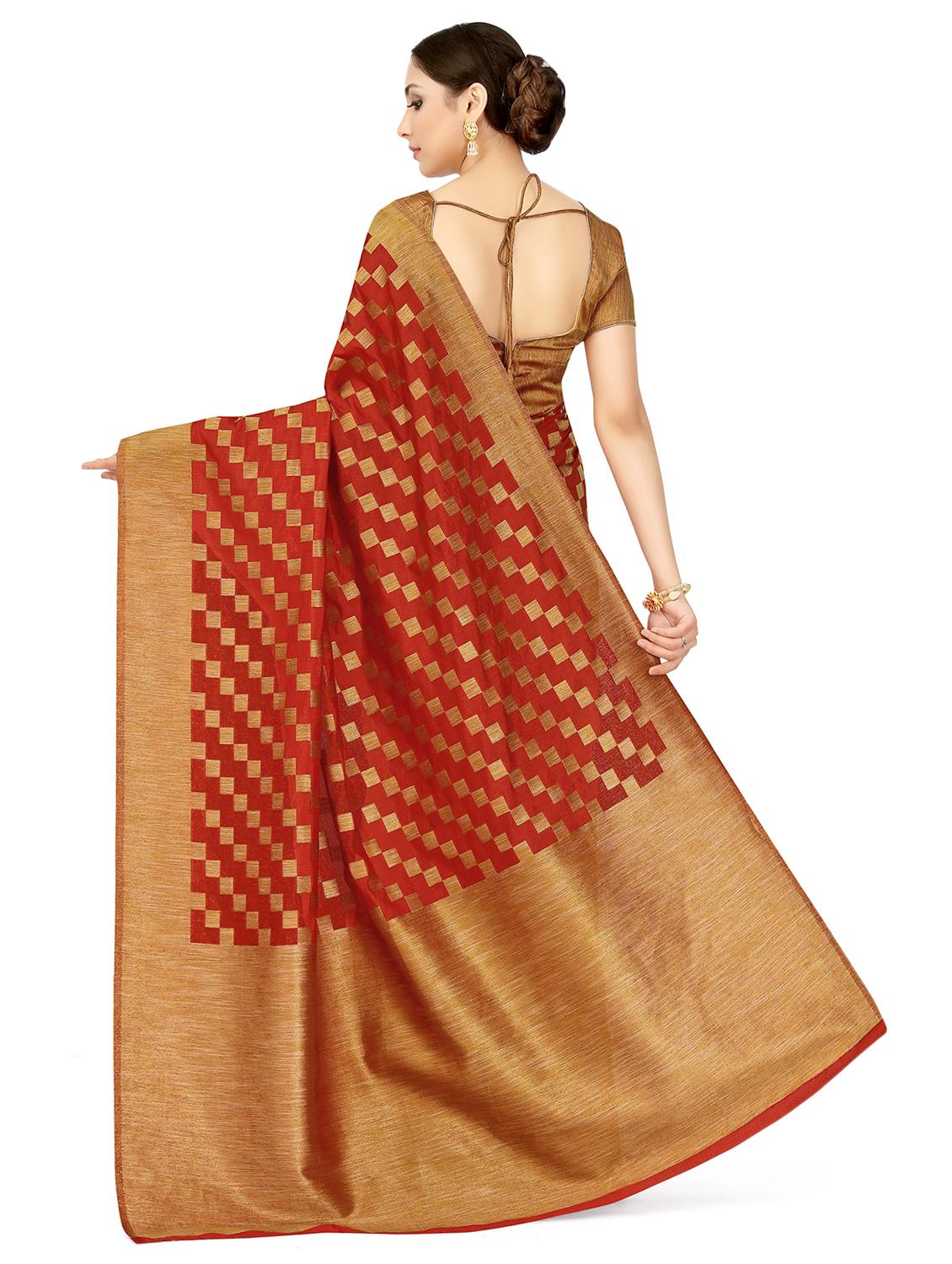 self design bordered saree with blouse - 16750462 - Zoom Image - 2