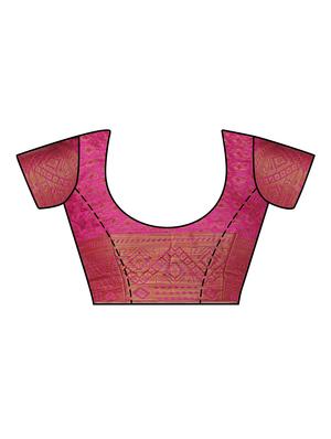 self design bordered saree with blouse - 16750463 - Standard Image - 3